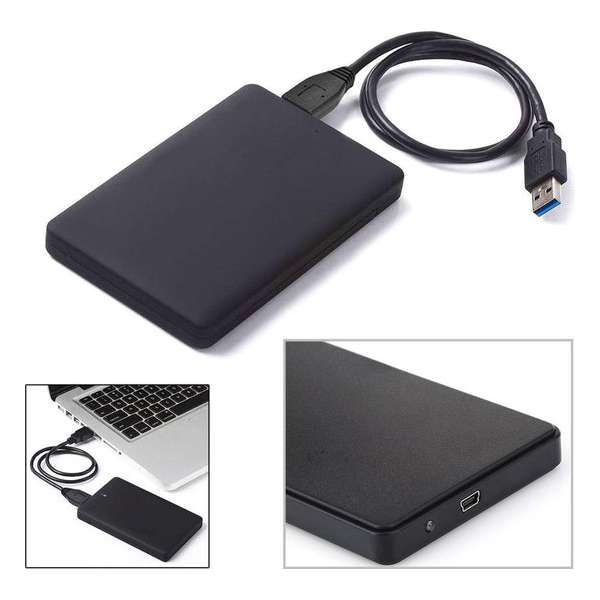 WiseGoods - Premium Harde Schijf Behuizing USB 2.0 - Draagbare 2.5 Inch HDD Case USB 2.0 - Externe Harde Schijf Met USB Kabel