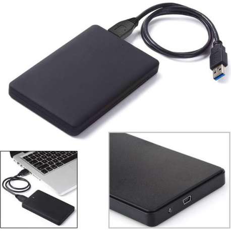 WiseGoods - Premium Harde Schijf Behuizing USB 2.0 - Draagbare 2.5 Inch HDD Case USB 2.0 - Externe Harde Schijf Met USB Kabel