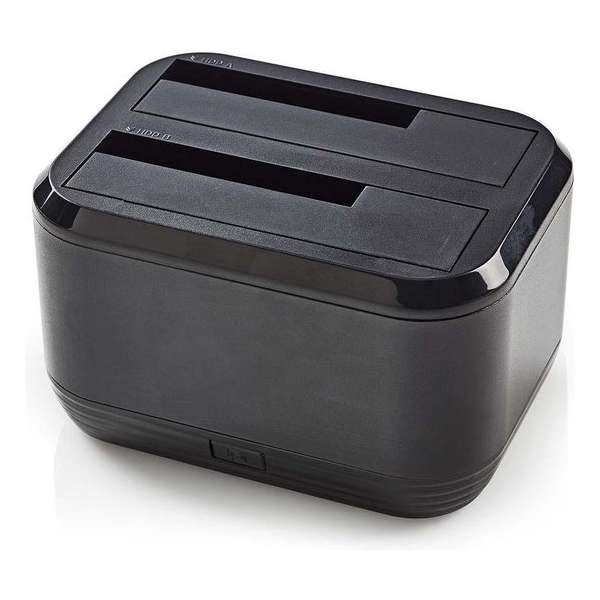 Nedis Dual Bay Docking Station voor 2x 2,5'' en/of 3,5'' SATA HDD/SSD - USB3.0 (USB-A) / zwart