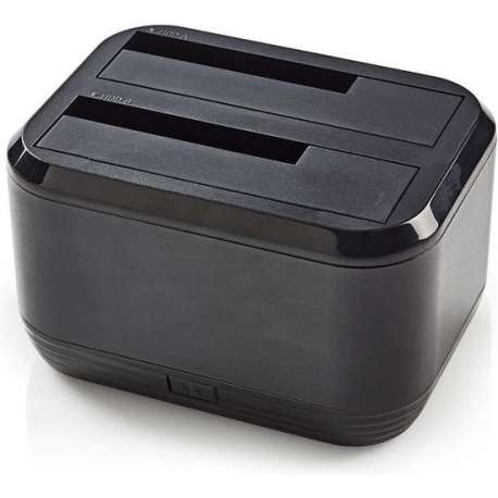 Nedis Dual Bay Docking Station voor 2x 2,5'' en/of 3,5'' SATA HDD/SSD - USB3.0 (USB-A) / zwart