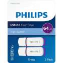 Philips USB flash drive Snow Edition 64GB, USB2.0, 2-pack