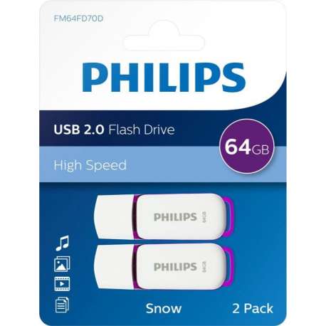 Philips USB flash drive Snow Edition 64GB, USB2.0, 2-pack