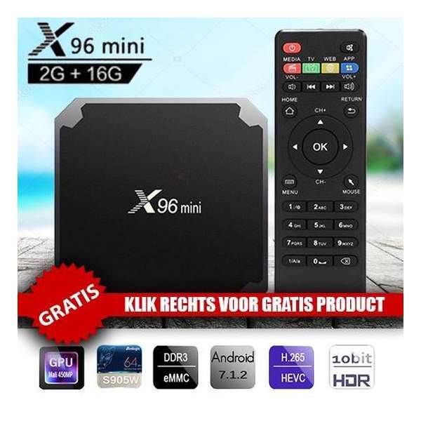 X96 Mini Android 7.1.2 Tv Box 2gb RAM + 16GB ROM + Gartis Bluetooth Mini Keyboard