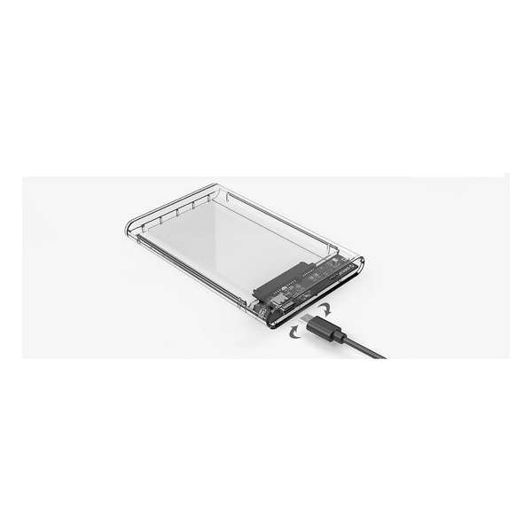 Orico HDD behuizing voor 2,5'' SATA HDD/SSD - USB3.0 (USB-C) / transparant Orico HDD behuizing voor 2,5'' SATA HDD/SSD - USB3.0 (USB-C) / transparant