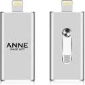 Iphone USB stick met naam 64GB zilver kleur -  iPad apple USB stick met eigen foto naam bedrukken