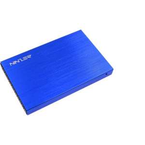 Ninzer® 2.5" HDD of SSD aluminium schijf behuizing / case USB 3.0 | Blauw