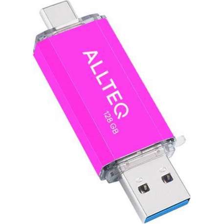 USB stick | Dual USB | USB C | 128 GB | Roze | Allteq