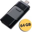 USB stick – flashdrive 64GB – voor iPhone Android en PC of Mac - Zwart