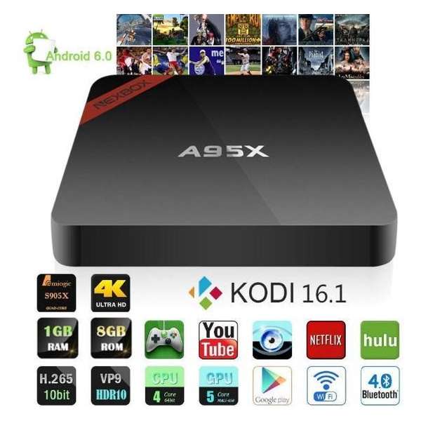 Kodi mediaspeler Android 6.0  1GB / 8GB