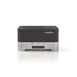 Nedis Dual Bay Docking Station voor 2x 2,5'' en/of 3,5'' SATA HDD/SSD - USB3.0 / zwart