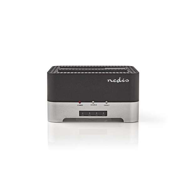 Nedis Dual Bay Docking Station voor 2x 2,5'' en/of 3,5'' SATA HDD/SSD - USB3.0 / zwart