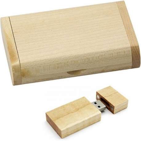 Rechthoek hout usb stick in hout doos 32GB