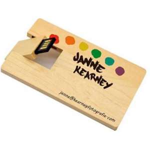 Hout creditcard usb stick foto of naam bedrukken 16GB