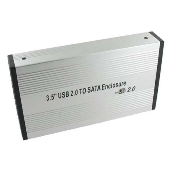 Dolphix HDD behuizing voor 3.5'' SATA HDD - USB2.0 / zilver