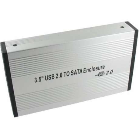 Dolphix HDD behuizing voor 3.5'' SATA HDD - USB2.0 / zilver