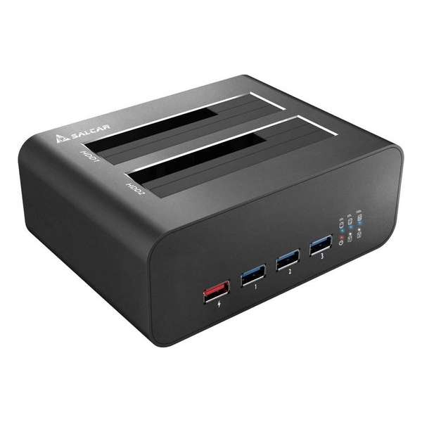 Harddisk Dockingstation Duo - Sata USB3.0 Clone - Zwart SD322
