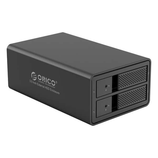 ORICO 3.5 inch dual-bay externe harde schijf behuizing - aluminium - zwart ORICO 3.5 inch dual-bay externe harde schijf behuizing - aluminium - zwart