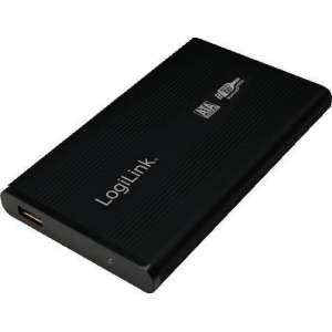Behuizing 6.3cm (2,5") LogiLink USB 3.0/SATA zwart ALU zonder Voeding