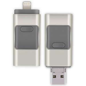 OTG Flash Drive voor iPhone/iPad/iPod, Android en PC - USB-stick - 16 GB - Zilver