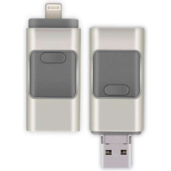 OTG Flash Drive voor iPhone/iPad/iPod, Android en PC - USB-stick - 16 GB - Zilver