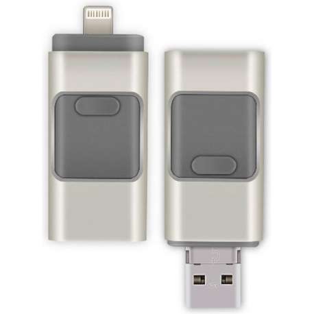 OTG Flash Drive voor iPhone/iPad/iPod, Android en PC - USB-stick - 16 GB - Zilver