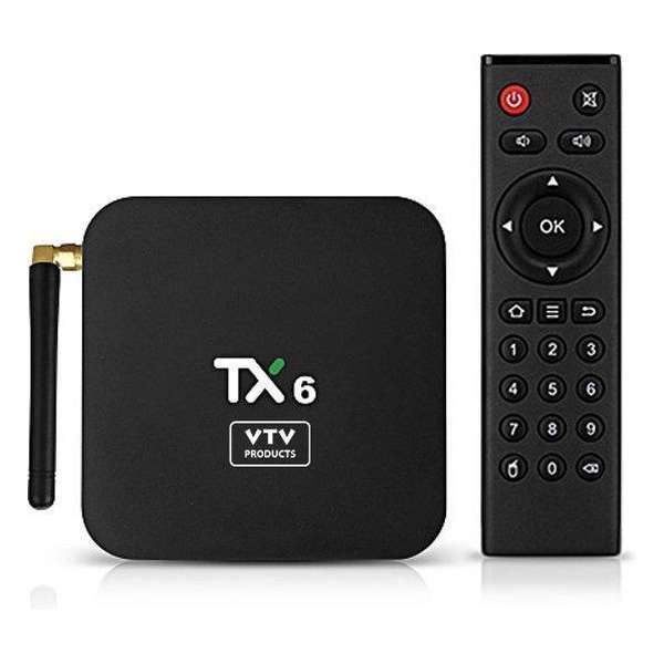 Mediaspeler Tanix TX6 | 4/32 GB | Allwinner H6 | Dual-band 2,4 & 5Ghz Wifi | Bluetooth 5.0 | Android 9 | VTV