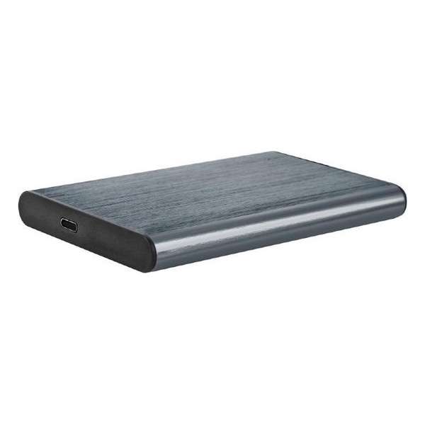 USB 3.1 2.5" SATA HDD/SSD behuizing met USB type-C poort, geborsteld aluminium, Grijs