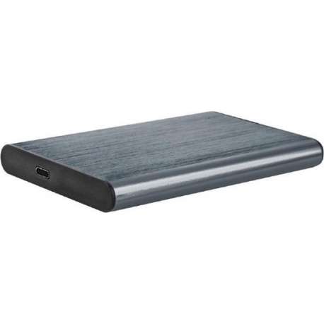 USB 3.1 2.5" SATA HDD/SSD behuizing met USB type-C poort, geborsteld aluminium, Grijs