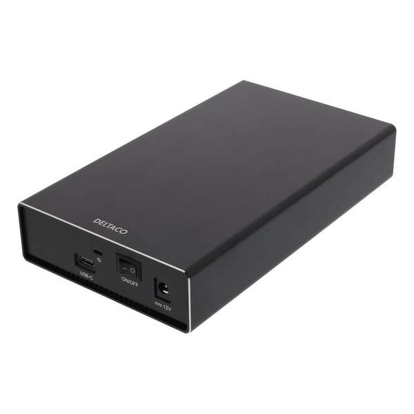DELTACO MAP-K3527C - Externe 3,5" HDD-behuizing, USB-C, USB 3.1 Gen2, 10 Gbps, zwart