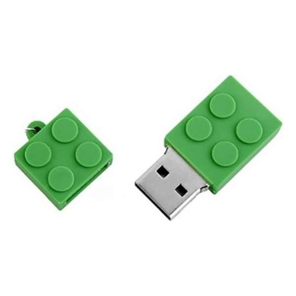 Brick lego usb stick 16gb groen -1 jaar garantie – A graden klasse chip