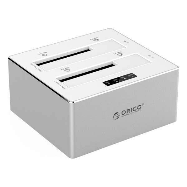 Orico Dual Bay Docking station 2.5/3.5 inch HDD/SDD met 1-1 Clone Orico Dual Bay Docking station 2.5/3.5 inch HDD/SDD met 1-1 Clone