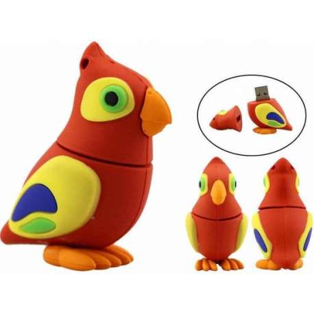 Vogel usb stick 64gb -1 jaar garantie – A graden klasse chip -  papegaai