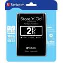 Verbatim Draagbare vaste Store 'n' Go-schijf met USB 3.0 van 2 TB Black