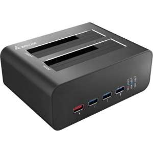 Harddisk Dockingstation Duo - Sata USB3.0 Clone - Zwart SD322