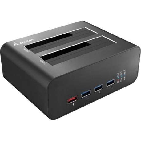 Harddisk Dockingstation Duo - Sata USB3.0 Clone - Zwart SD322