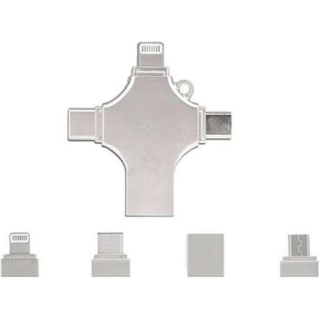 4-in-1 Flashdrive Metaal 64GB