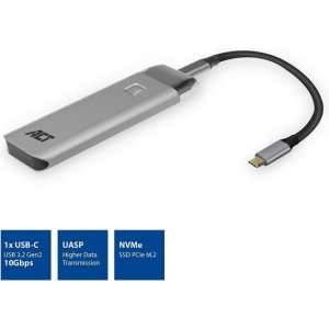 ACT AC7090 behuizing voor opslagstations M.2 SDD-behuizing Grijs