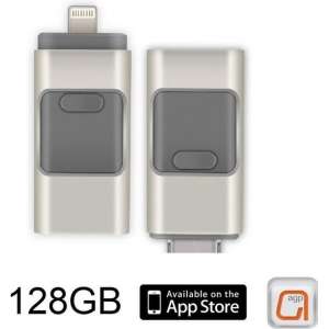 DrPhone Flashdrive 128 GB USB Stick iPhone / iPad / Samsung USB Stick - Micro USB Naar USB Type A - Geheugenstick Data