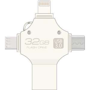 WiseGoods - 4 in 1 Flashdrive - USB Stick - USB 3.0 - 32GB - Iphone - Android - Telefoon - Micro USB - Type C - Lightning