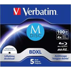 Verbatim 43834 BDXL M-Disc Blu-Ray Disc 100 GB 5 stuk(s)