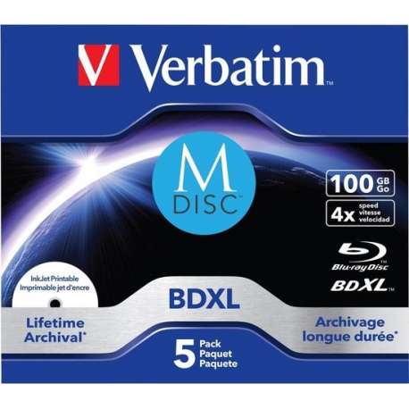 Verbatim 43834 BDXL M-Disc Blu-Ray Disc 100 GB 5 stuk(s)