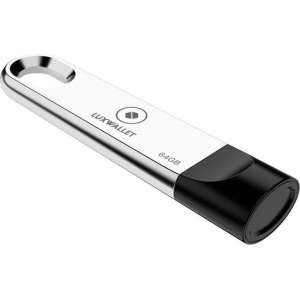 LUXWALLET® XPRO USB Stick - 64GB Stick - USB 3.0 - Metalen USB - Snelle Overdracht - Stootbestendig Design - Zilver