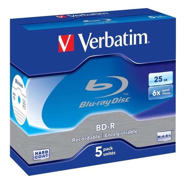 Verbatim 43715 BD-R SL Schijven - 5 Stuks / Jewelcase