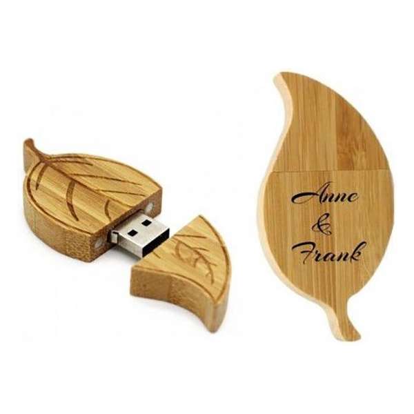 Hout blad usb stick bedrukken 16gb