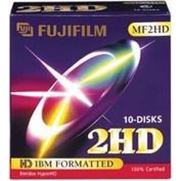 Diskettes 3,5"" 1,44 Mb PC geformateerd zwart 10 stuks (Fuji)