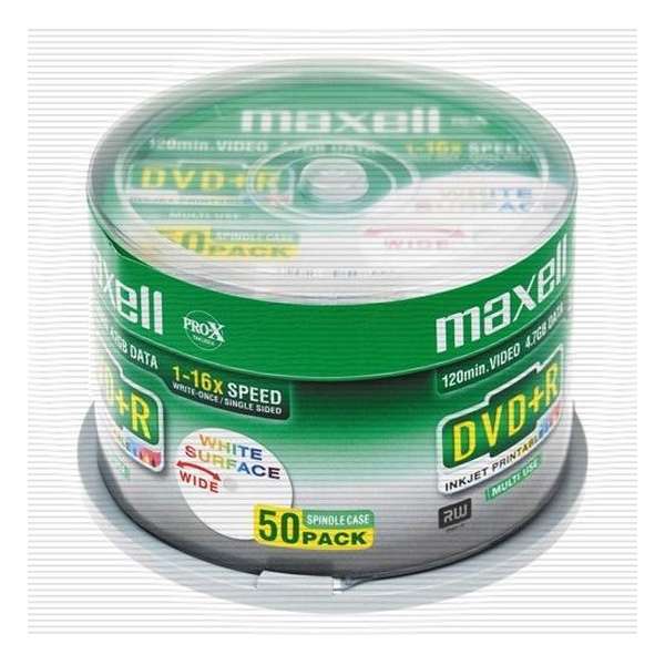 DVD+R Maxell 4.7 50er Spindel full print white ink-jet