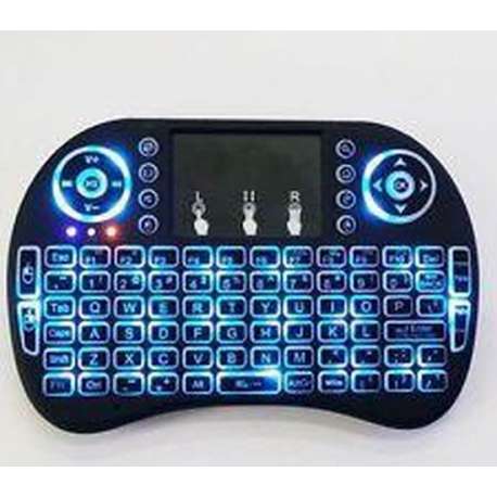 Draadloos mini toetsenbord met BACKLIT touchpad Airmouse muis  + oplaadbare accu