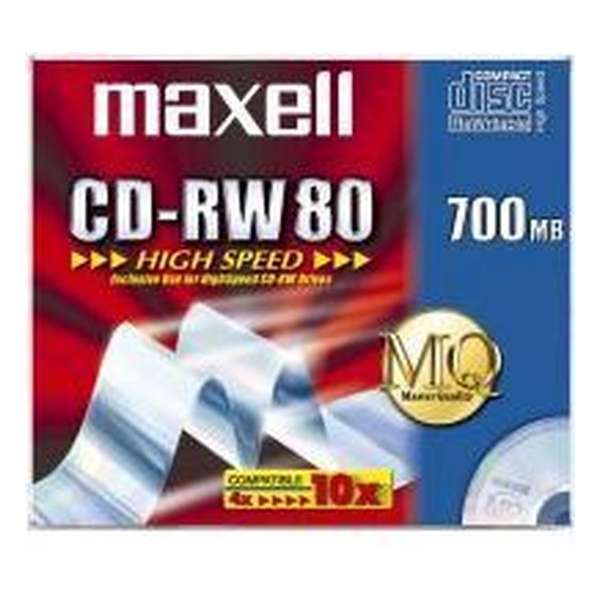 Maxell CD-RW 700MB 80Min 1-10x HighSpeed JC 10pk 10 stuk(s)