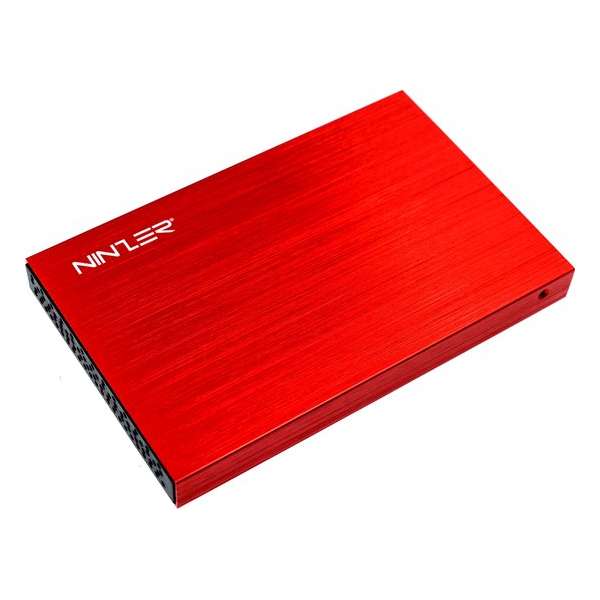 Ninzer® 2.5" HDD of SSD aluminium schijf behuizing / case USB 3.0 | Rood