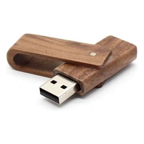Walnoot hout uitklap USB stick 32gb -1 jaar garantie – A graden klasse chip